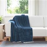 vidaXL Gooi Deken Marineblauw 130 x 150 cm Fleece