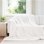 vidaXL Gooi Deken Wit 240 x 220 cm Fleece