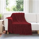 vidaXL Gooi Deken Bordeaux Rood 150 x 200 cm Fleece