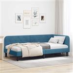vidaXL Hoekbedframe met hoofdeinde Blauw 90 x 200 cm Fluweel