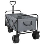 vidaXL Vouwbare Handtrolley Grijs 89 x 63 x 96 cm Staal en Oxford stof