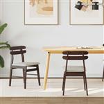 vidaXL Eetkamerstoel 2 pcs Lichtbruin en Licht Massief Rubberhout