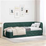 vidaXL Hoekbedframe met hoofdeinde Donkergroen 80 x 200 cm Fluweel