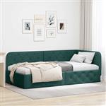 vidaXL Hoekbedframe Donkergroen 90 x 200 cm Stof