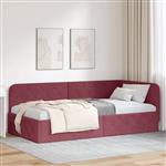 vidaXL Hoekbedframe Wijnrood 90 x 200 cm Stof