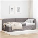 vidaXL Hoekbedframe Taupe 90 x 190 cm Stof