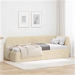 vidaXL Hoekbedframe Crème 80 x 200 cm Stof