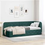 vidaXL Hoekbedframe Donkergroen 80 x 200 cm Stof