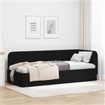 vidaXL Hoekbedframe Zwart 80 x 200 cm Stof