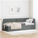 vidaXL Hoekbedframe Donkergrijs 80 x 200 cm Stof