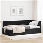 vidaXL Hoekbedframe met hoofdeinde Zwart 100 cm x 200 cm Fluweel