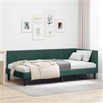 vidaXL Hoekbedframe met hoofdeinde Donkergroen 90 cm x 200 cm Fluweel