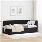 vidaXL Hoekbedframe met hoofdeinde Zwart 90 cm x 200 cm Fluweel