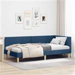 vidaXL Hoekbedframe Blauw 80 cm x 200 cm Stof en multiplex