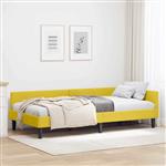 vidaXL Hoekbedframe met hoofdeinde Geel 80 cm x 200 cm VelvetenPlywood