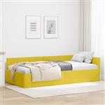 vidaXL Hoekbedframe met hoofdeinde Geel 90 cm x 200 cm Fluweel