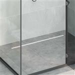 vidaXL 360° Doucheafvoer Met Slank Model Zilver 90 cm