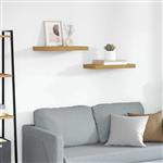 vidaXL Wandplank met opslag 2 pcs Beige 50 x 23 x 4 cm Bewerkt hout