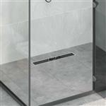 vidaXL Doucheafvoer Glasdeksel met 360° Sifon Zwart 50 cm