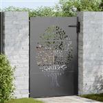 vidaXL Tuinpoort met slot Zwart 85 x 150 cm Poedergecoat staal