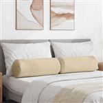 vidaXL Bolster Kussens 2 stuks Crème Ø 25 x 70 cm Microvezel Stof