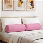 vidaXL Bolster Kussens 2 stuks Roze Ø 25 x 70 cm Stof