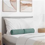 vidaXL Bolster Kussens 2 stuks Zeegroen Ø 15 x 40 cm Cordstof