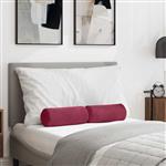 vidaXL Bolster Kussens 2 stuks Wijnrood Ø 15 x 40 cm Cordstof