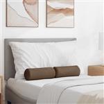 vidaXL Bolster Kussens 2 stuks Bruin Ø 15 x 40 cm Stof