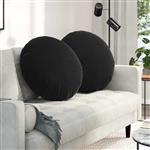 vidaXL Zitkussens 2 pcs Zwart Ø 80 x 29 cm Fluweel