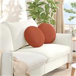 vidaXL Zitkussens 2 pcs Rood-oranje Ø 40 cm Katoen Stof