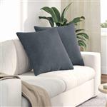 vidaXL Sofa Kussens 2 stuks Donkergrijs 80 x 80 cm Cordstof