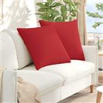 vidaXL Sofa Kussens 2 pcs Rood 80 x 80 cm Stof