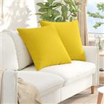 vidaXL Sofa Kussens 2 pcs Lichtgeel 80 x 80 cm Stof