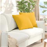 vidaXL Sofa Kussens 2 stuks Lichtgeel 50 x 50 cm Cordstof