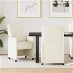 vidaXL Dining Stoelen met Wielen 2 pcs Crème 58 x 67 x 97 cm Fluweel