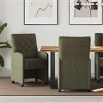 vidaXL Dining Stoelen met Wielen 2 pcs Leger groen 58 x 67 x 97 cm