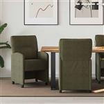 vidaXL Dining Stoelen met Wielen 2 pcs Leger groen 57 x 67 x 95 cm