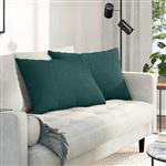 vidaXL Sofa Kussens 2 pcs Donkergroen 70 x 50 cm Stof