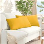 vidaXL Sofa Kussens 2 stuks Lichtgeel 80 x 40 cm Cordstof