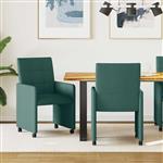 vidaXL Dining Stoelen met Wielen 2 pcs Donkergroen 58 x 65 x 94 cm