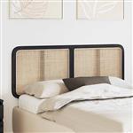 vidaXL Hoofdbord met hoofdeinde Zwart 140 x 55 x 3 cm Rattan