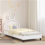 vidaXL Bedframe voor kinderen met hoofdbord Wit 90 x 200 cm PU
