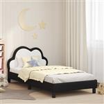 vidaXL Bedframe voor kinderen met hoofdbord Zwart 90 x 190 cm PU