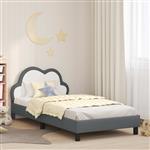 vidaXL Bedframe voor kinderen met hoofdbord Lichtgrijs 90 x 190 cm PU