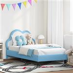 vidaXL Bedframe voor kinderen met hoofdbord Blauw 80 x 160 cm PU