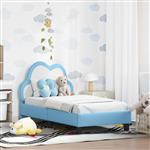 vidaXL Peuterbedframe met hoofdbord Blauw 70 x 140 cm PU