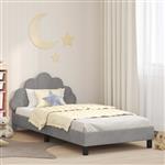 vidaXL Bedframe voor kinderen met hoofdbord Lichtgrijs 90 x 190 cm