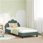 vidaXL Bedframe voor kinderen met hoofdbord Zeegroen 80 x 200 cm