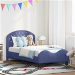 vidaXL Bedframe voor kinderen met hoofdbord Politieblauw 80 x 160 cm
